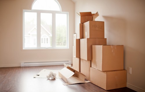 Packing boxes and protective wrapping for flat removals