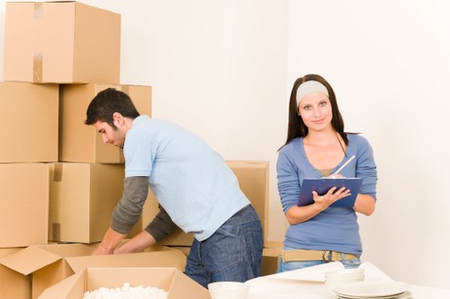 Professional mover handling items in central London